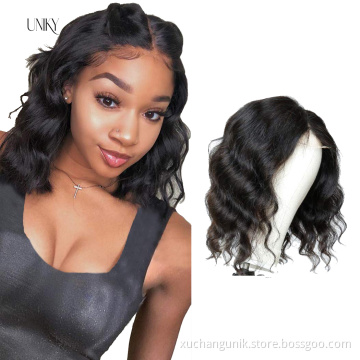 Uniky Short Loose Body Wave Wavy Lace Front Human Hair Wigs for Black Women Full Hd Frontal Wig Human Hair Ocean Wave Bob Wigs